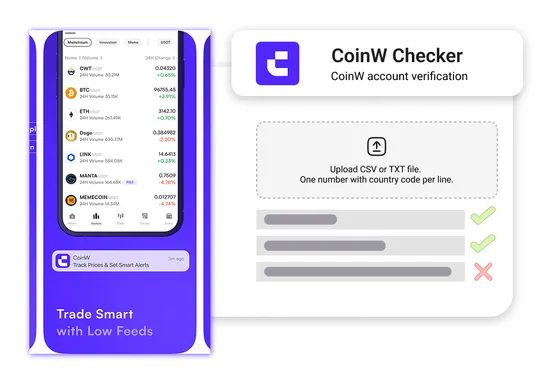 CoinW Checker - Verify CoinW exchange account presence