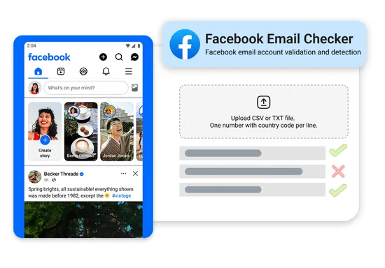 Facebook Email Checker - Verify Facebook account emails