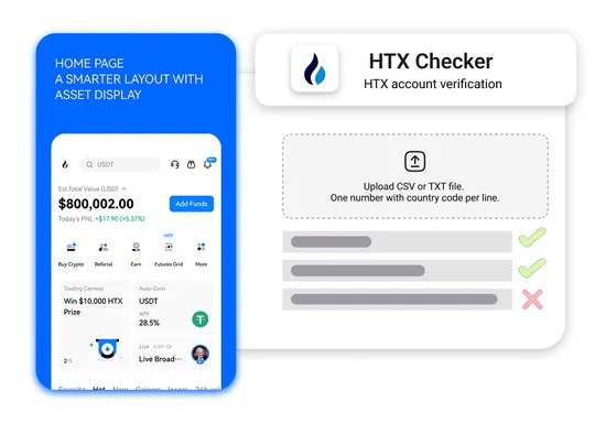 HTX Checker - Verify HTX exchange account presence