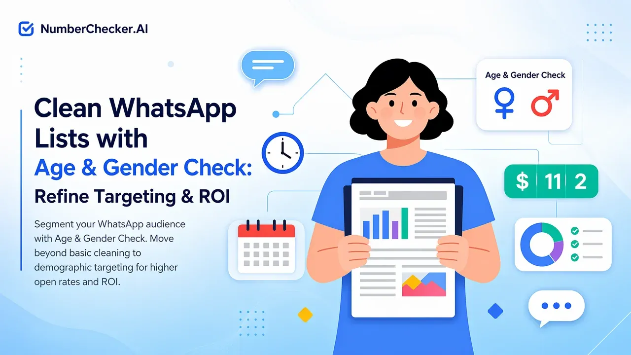 Limpieza de listas WhatsApp con comprobación de edad y género: Refina targeting y ROI