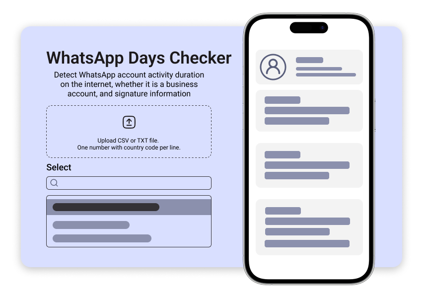 WhatsApp Days Checker - Track account activity duration and business status