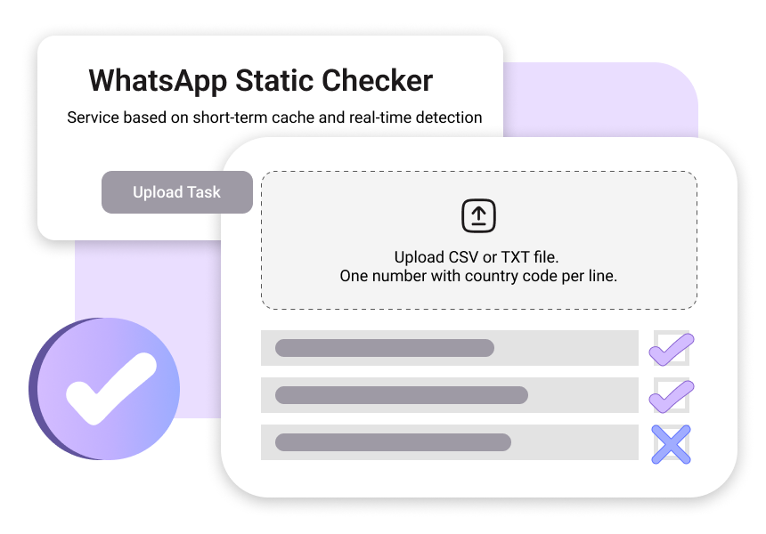 WhatsApp Static Checker - Fast validation with cache optimization